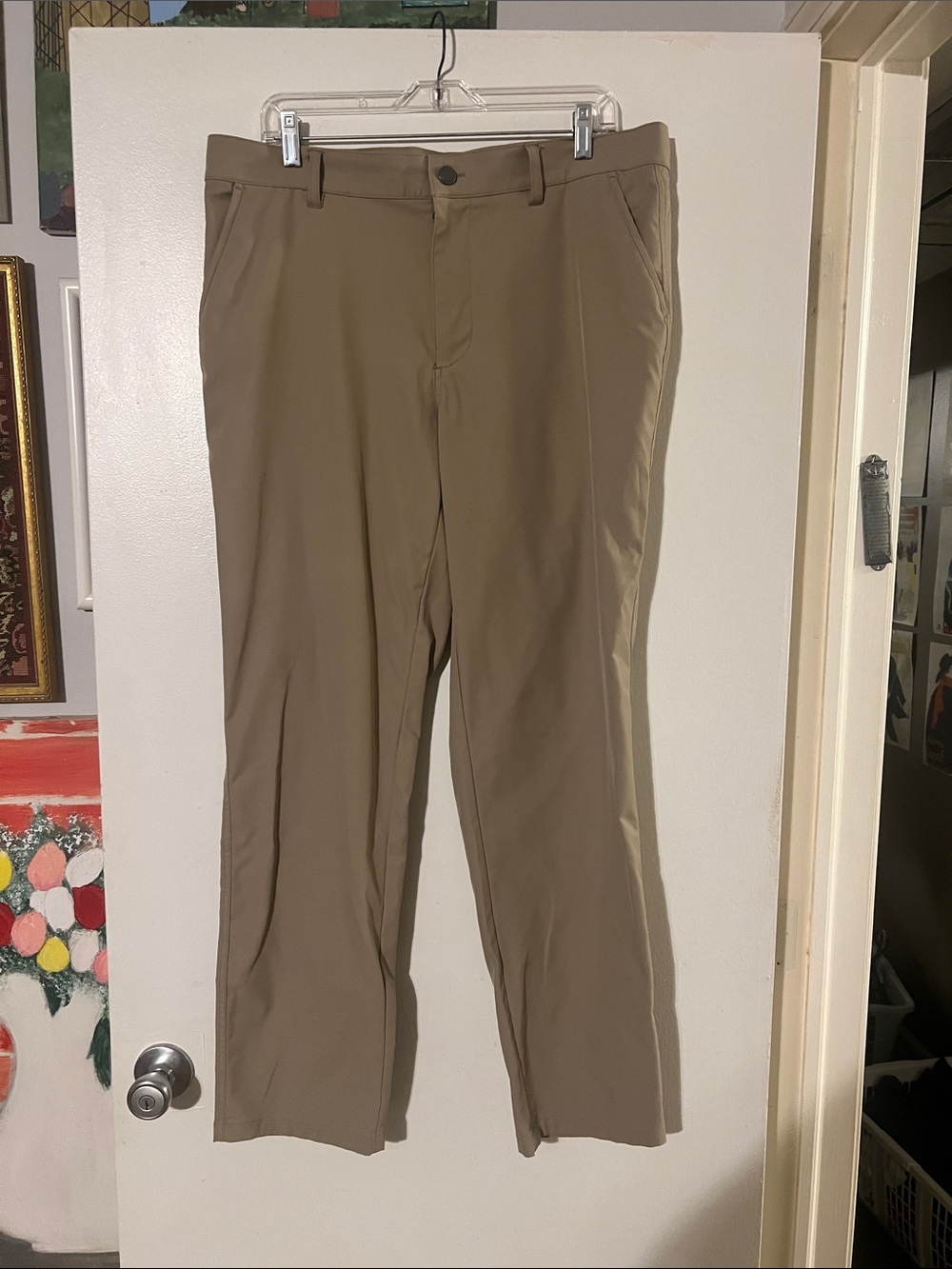 32 degrees cool stretch performance tan flat front pants